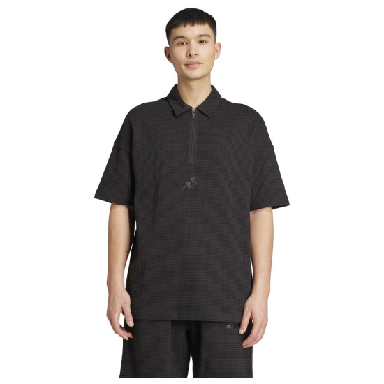 Adidas Ανδρική κοντομάνικη μπλούζα All SZN Waffle Knit Half-Zip Polo